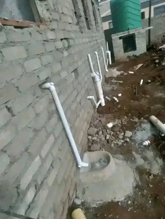 The represents plumbing team at work